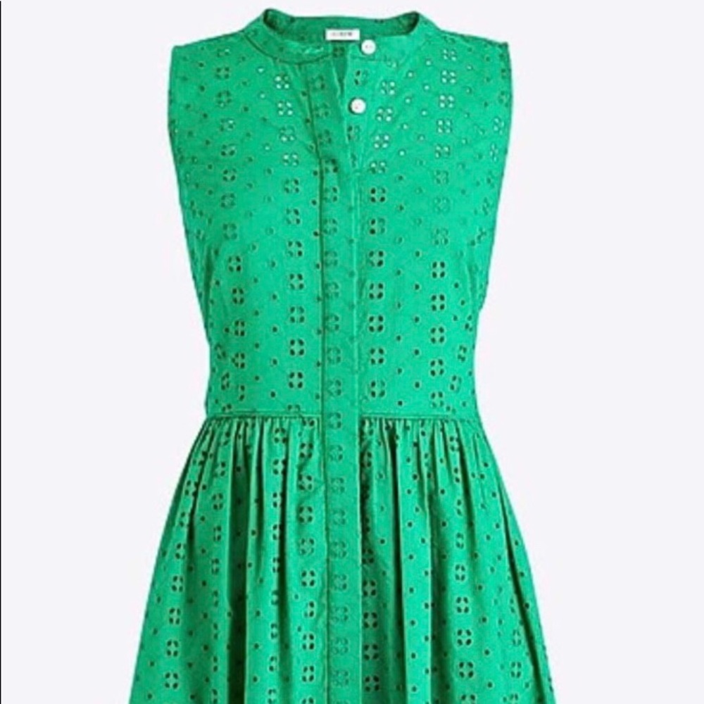J.Crew green eyelet dress NWT